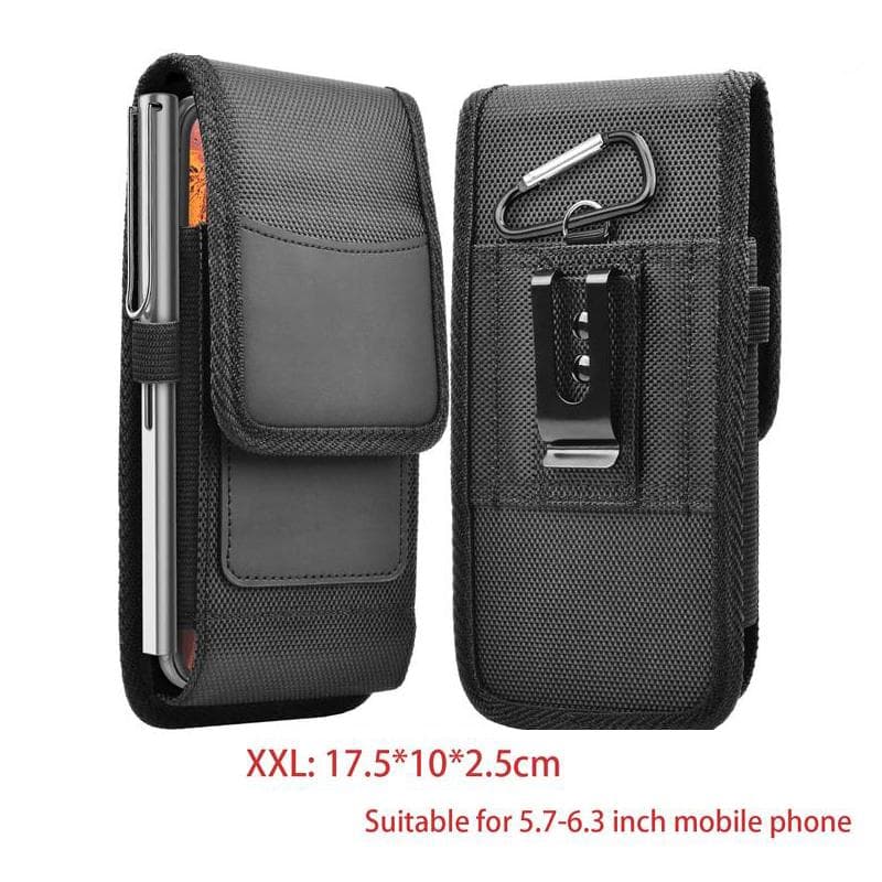 Universal Oxford Nylon Phone Bag Belt Clip Pouch Case Waist Bag for 3.5-6.3 Inch Phone XXL