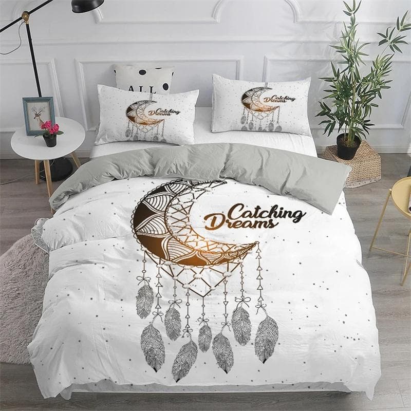 Dream Catcher Bedding Set Elegant Bohemian Duvet Cover Queen Twin Full Ethnic Quilt Cover Single Double King Comforter Bed Cover 180X210cm-3pcs