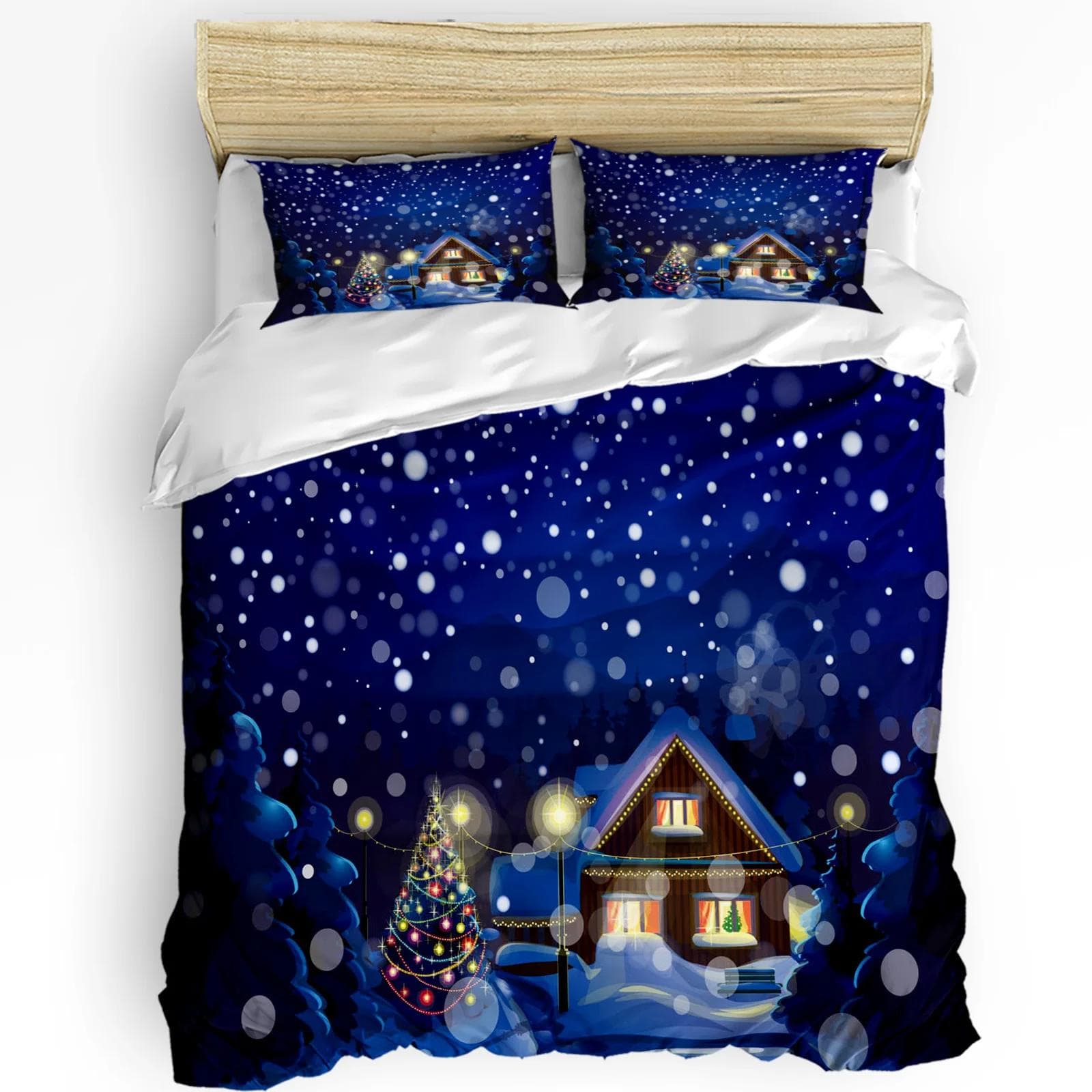 Night Bedding Set For Bedroom Bed Home Star Filled Dark Sky Vivid Celestial Theme Cosmos Duvet Cover Quilt Cover And Pillowcase EU single(135x200cm)