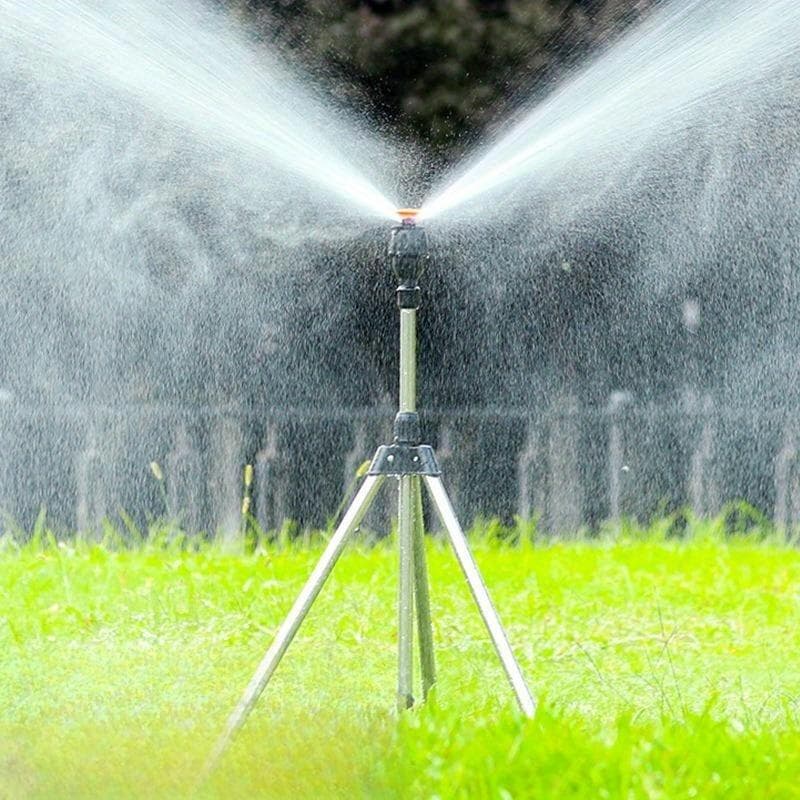 360 Rotary Irrigation Tripod Lawn Garden Sprinkler Telescopic Support Sprinkler Head on Tripod Stainless Steel