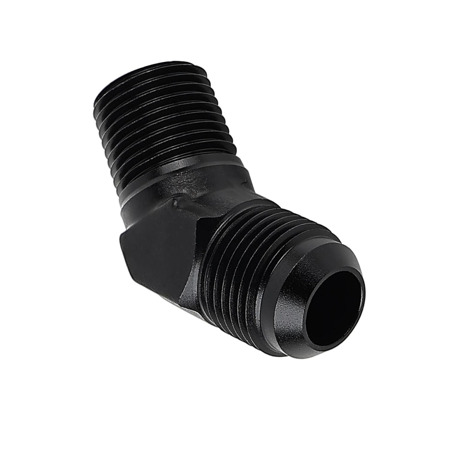 10AN Male Flare to 12'' NPT Pipe 45 Degree Fitting Adapter Aluminum Alloy Material black