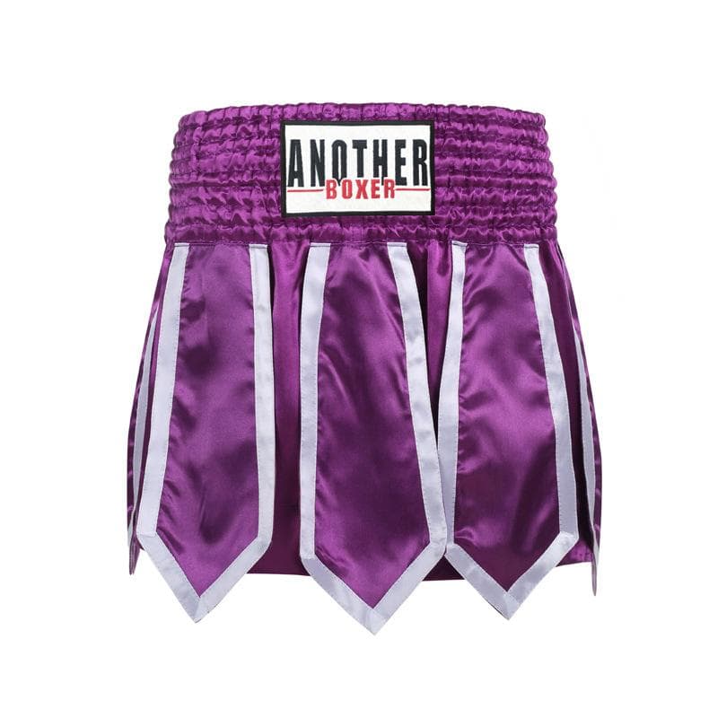 Streamer Style Boxing Training Trunks Free Fighting Sanda Half Pants Muay Thai Shorts for Men Women and Kids Arena Competition S purple