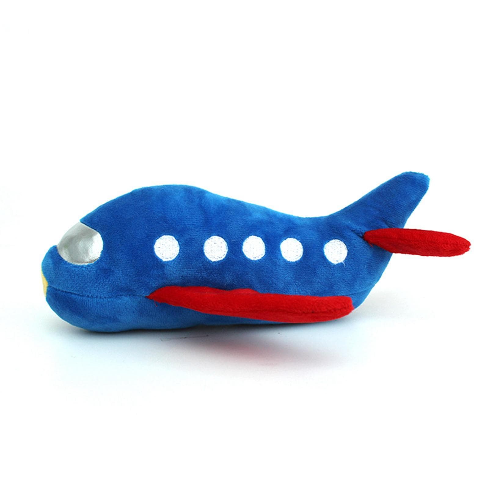 Pet Chewing Plush Plane Bite Resistant Squeaky Toy Interactive Anxiety Reduction Toy for Cats Dogs