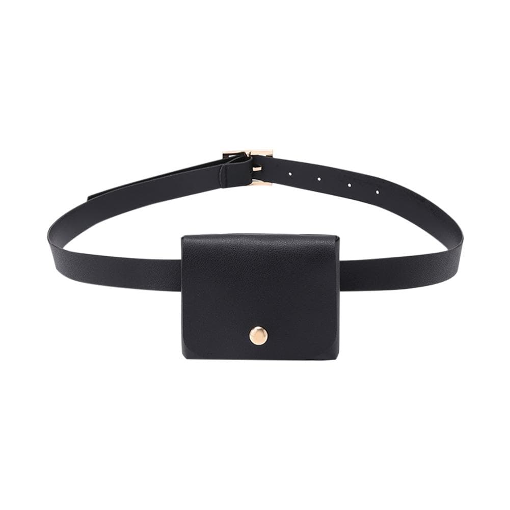 Women Waist Pack Leather Fanny Pack Mini Belt Bag Crossbody Bags Fashion Exquisite Shopping Bag black