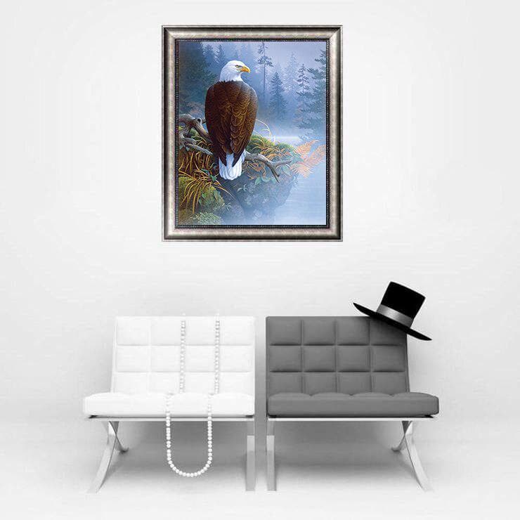 Diamond Painting Cross Stitch Mosaic Alone Eagle 5D Home Decor Diamond Embroidery 20X30CM