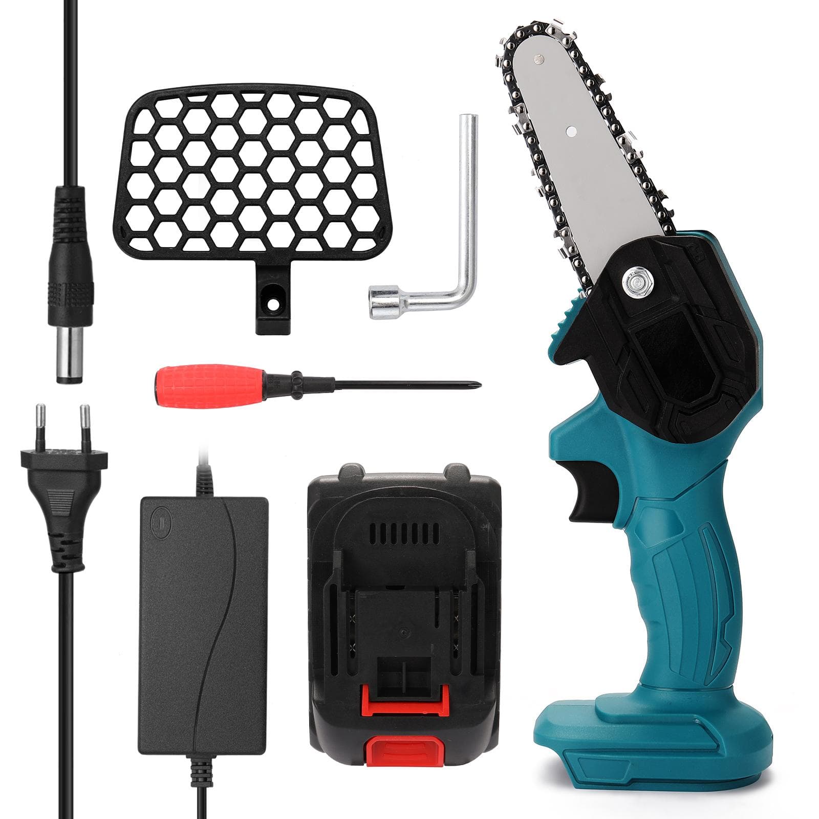 Portable Electric Pruning Saw Rechargeable Small Electric Saws Woodworking One-handed Electric Saw EU Plug