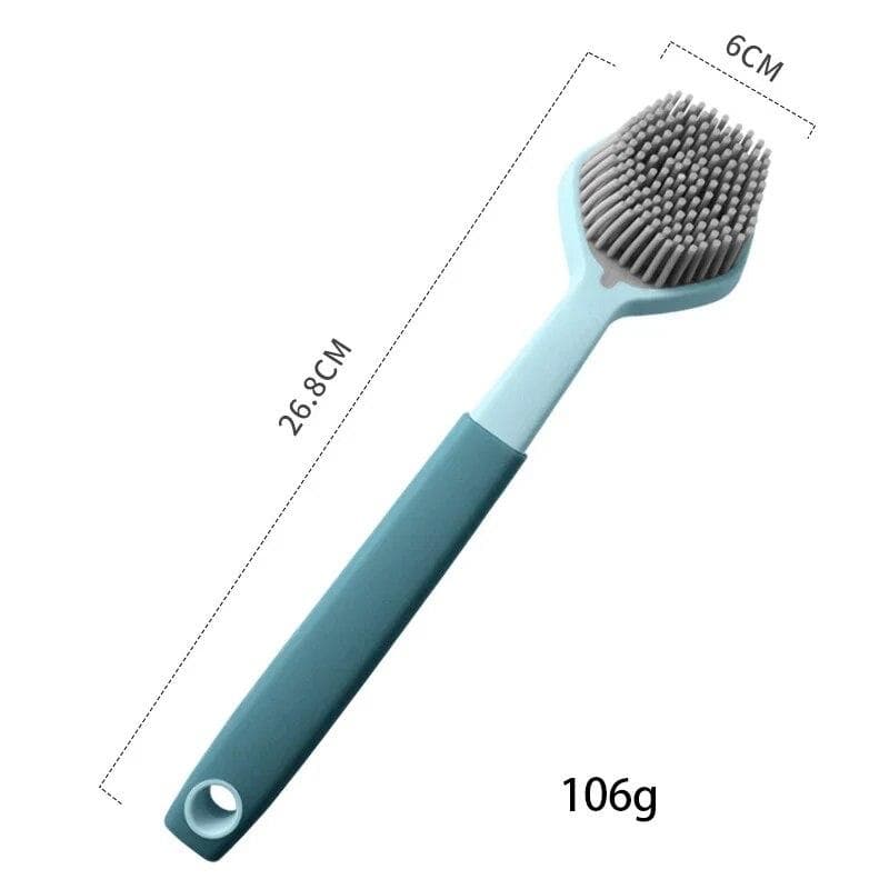 Kitchen Silicone Dishwashing Brush, Non Stick Pot Cleaning Brush, Dishwashing Sink Cleaning Brush, Kitchen Cleaning Brush blue