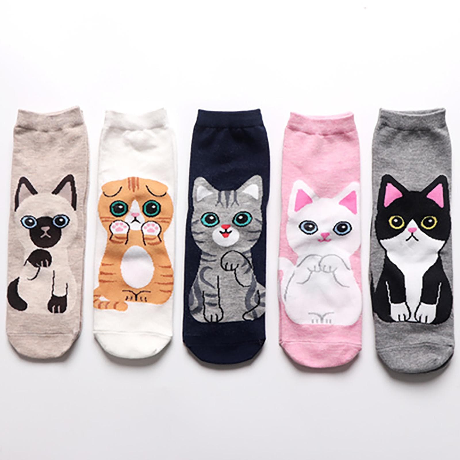 Lovely Women's Animal Printing 5 Pairs Of Casual Cat And Dog Socks S