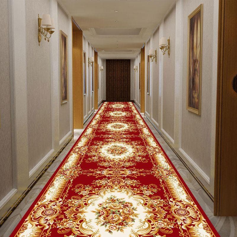 Long Persian Carpet Vintage Home Hallway Carpet Living Room Bedside Bedroom Area Rug Hotel Aisle Corridor Rug Entrance Anti-skid 90x200cm