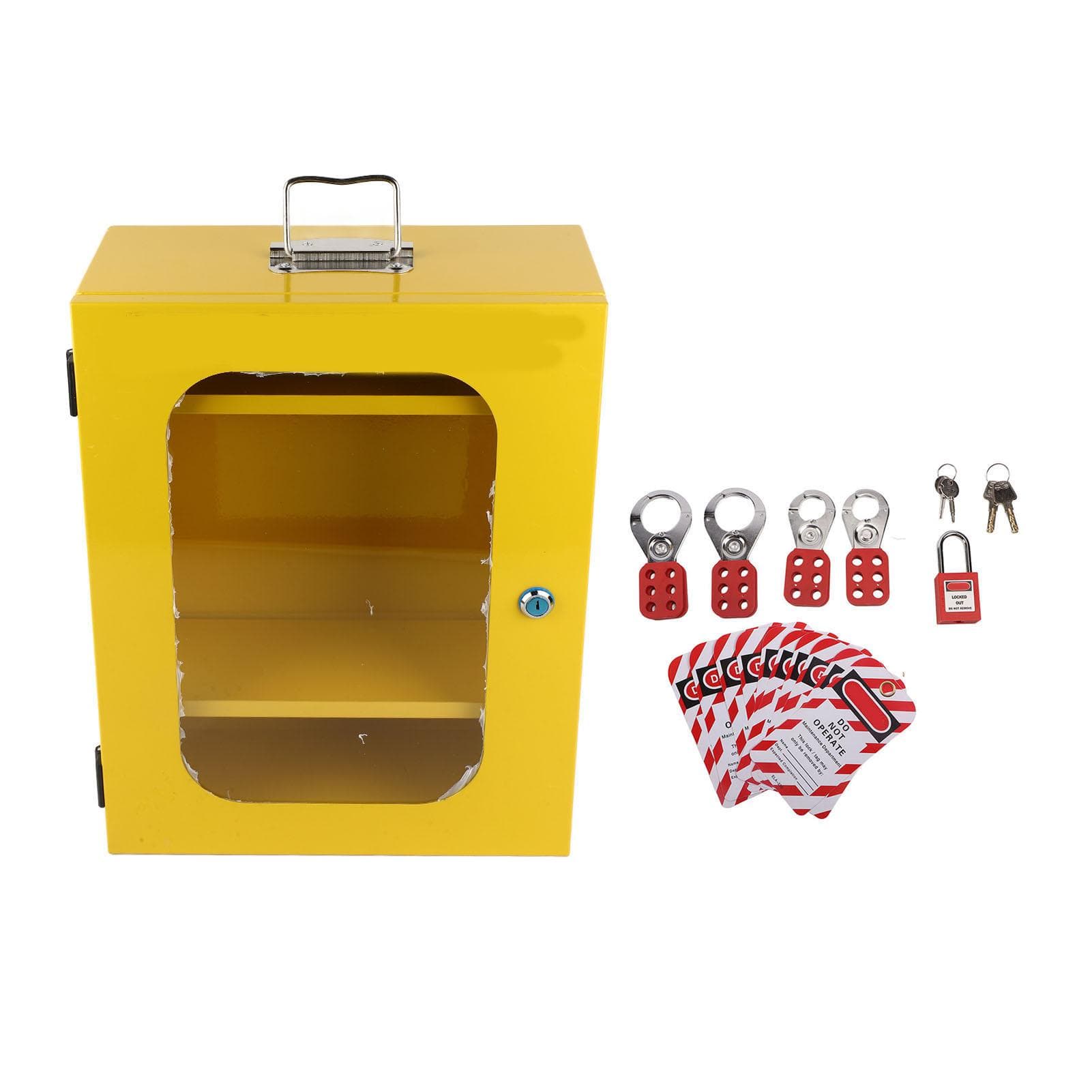 Lockout Tagout Cabinet Portable Multifunction Safety Padlock Lockout Hasp Hangtag Kit with 8 Pair