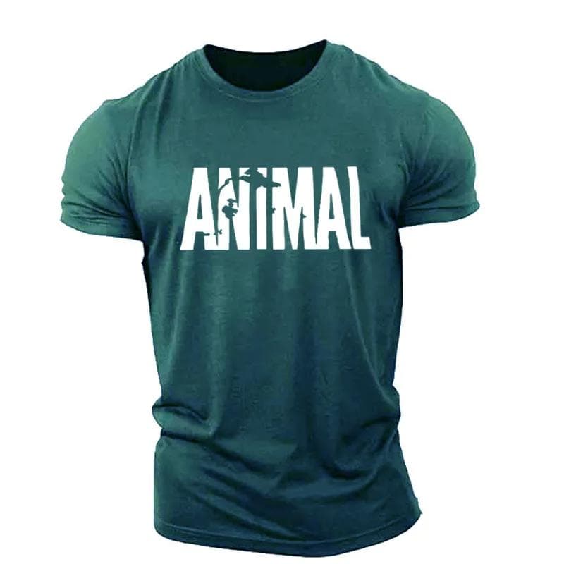 Animal Letter Minimalist Style Fashion Men's T-shirts Short Sleeve O-Neck Sportswear Oversized Gym Tops Street Men Women T Shirt XXXXL