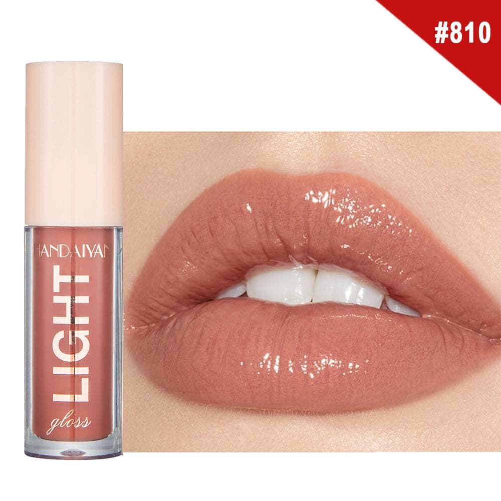 Mirror Glossy Water Gloss Liquid Lip Glaze Lacquered Glass Lip Gloss 12 Colors Oily Moisturizing Pearlescent Lip Gloss for Plump Lips 810