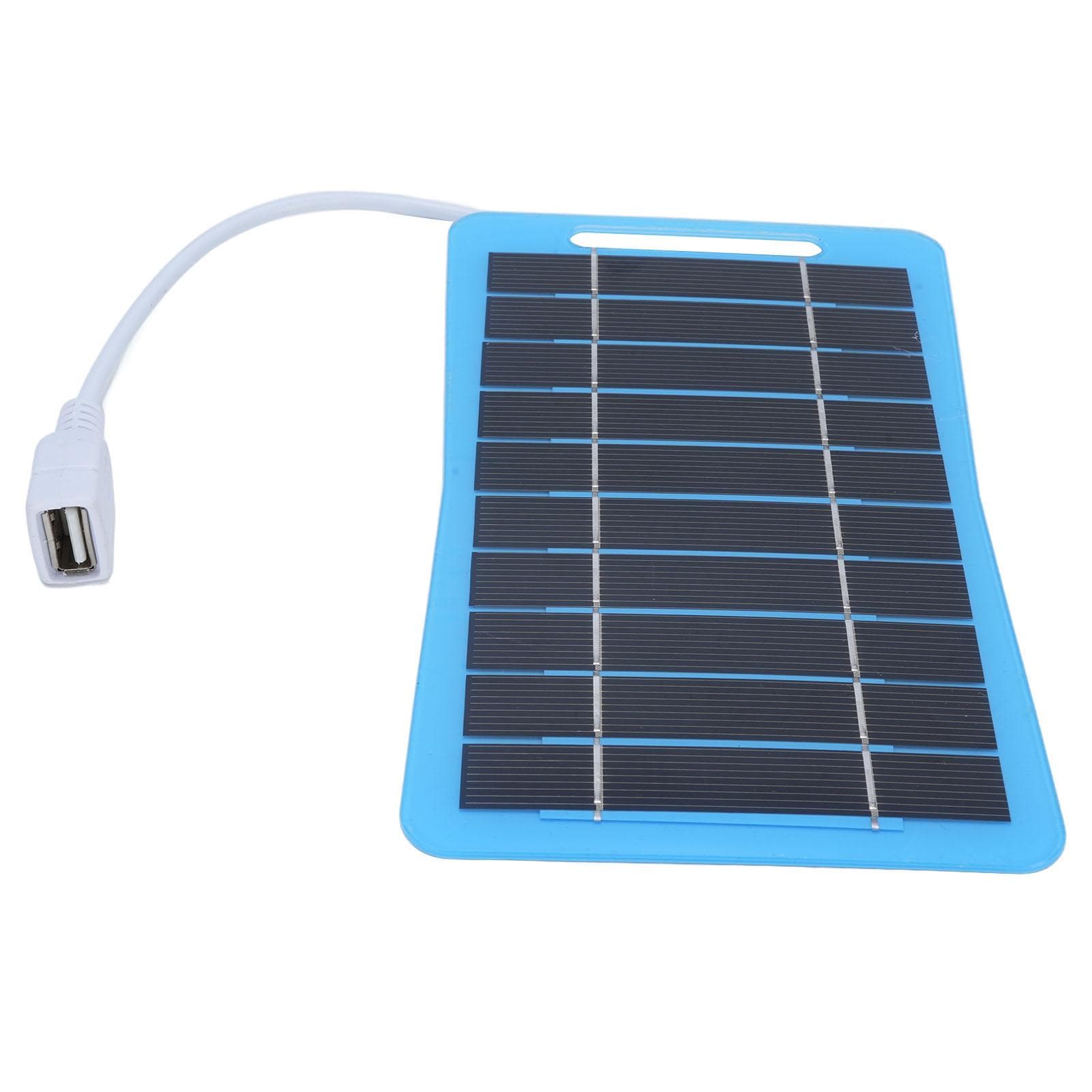 Solar Panel Charger 5W 5V Monocrystalline Silicon Lightweight Portable Solar Panel with Handle for