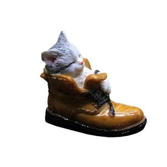 Miniature Tortoise DIY Handmade Resin Fairy Garden Figurine Lying Little Cat