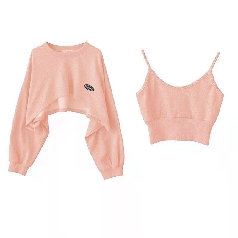 Women Solid Color O-neck Long Sleeve Hoodie Sweatshirt Fashion Ladies Streetwear Slouch Pullover Jumper Tops S