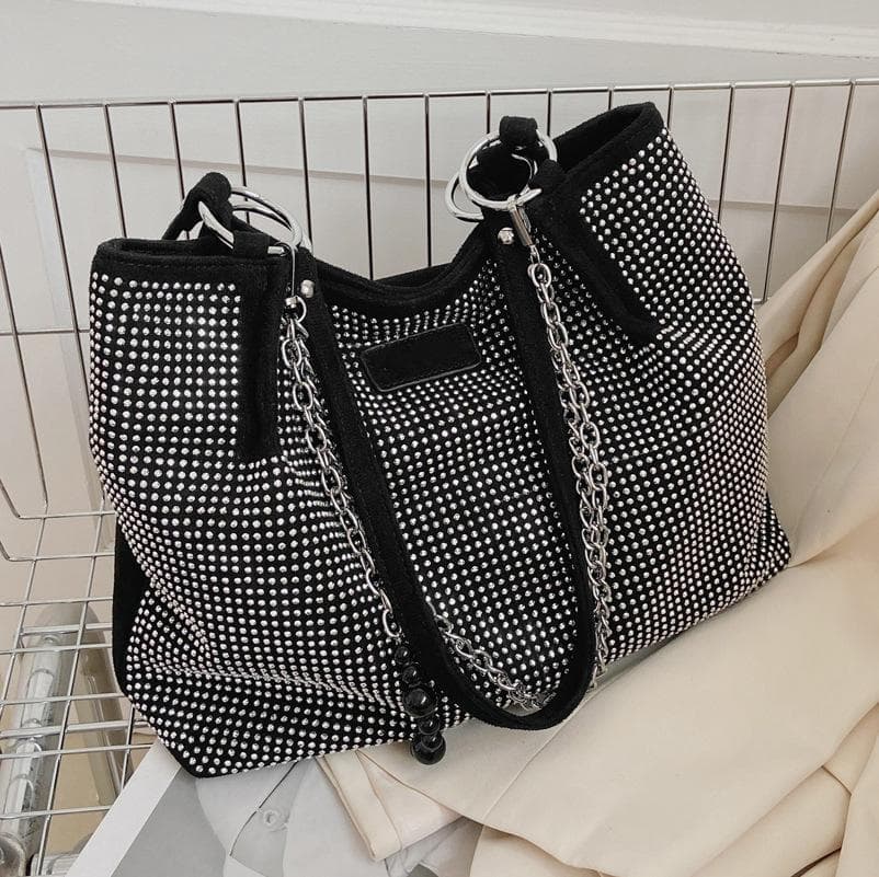 New Luxuy Rhineston Shoulder Bags For Women Designer Diamond Leather Crossbody Bag Female Underarm Bag Totes Purse Handbag