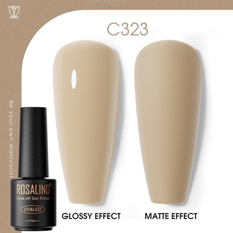 ROSALIND Nail Gel Polish Semi Permanent Varnish Hybrid UV Gel Polish Soak Off Nail Art Gel Top Base Coat Matt Top For Manicure Nail Art RA-C323