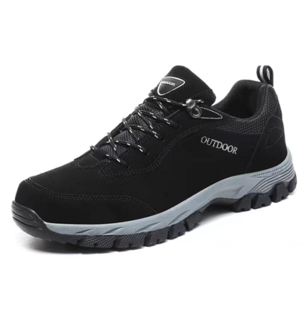 Plus size 39-48 49 50 classic MEN'S suede leather outdoor sports hiking shoes soft comfortable trekking hunting tactical sneaker 49 black