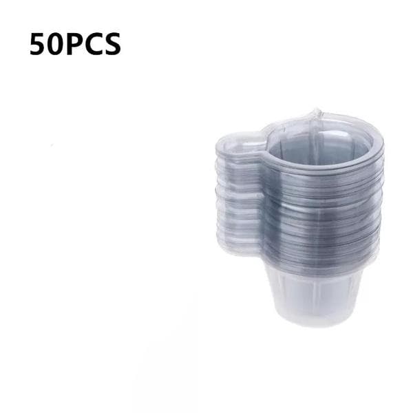 50Pcs 40ML Plastic Disposable Cups Dispenser Silicone Resin Mold Kit for DIY Epoxy Resin Jewelry Making Tools Accessories white