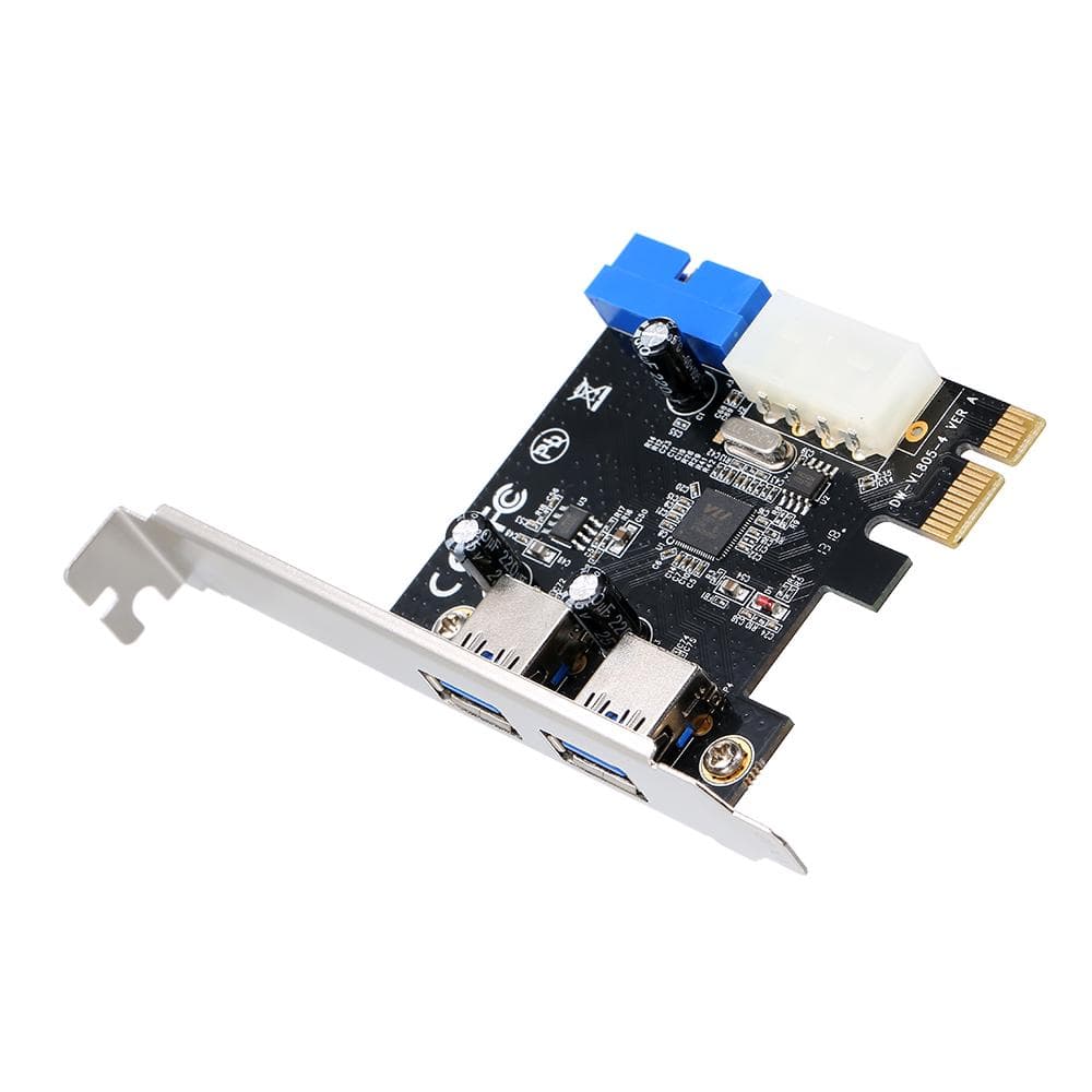 PCI-E to USB 3.0 Expansion Card 19-Pin Converter External 2 Port USB 3.0 Dual USB 3.0 interface For
