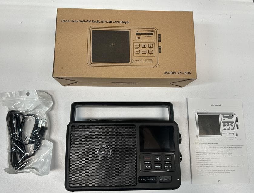 HanRongDa CS-806 Portable FM Radio DAB+ Receiver WiFi Internet Radio Wireless BT Speaker TF Card U JP