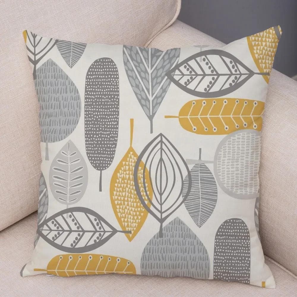 Abstract Art Cushion Cover Decorative Geometric Plant Tree Flower Pillowcase Sofa Home Car 50x50cm purple