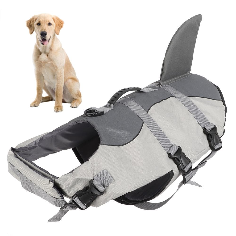 Canvas Sponge Shark Design Waterproof Pet Swimming Safety Vest Clothes Life Jacket for Large Dogs M(for 4-6.5kg)
