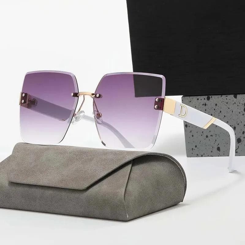 New Luxury Rimless Women Sunglasses Vintage Designer Square Frame UV400 Protection Female Shades Eyewear