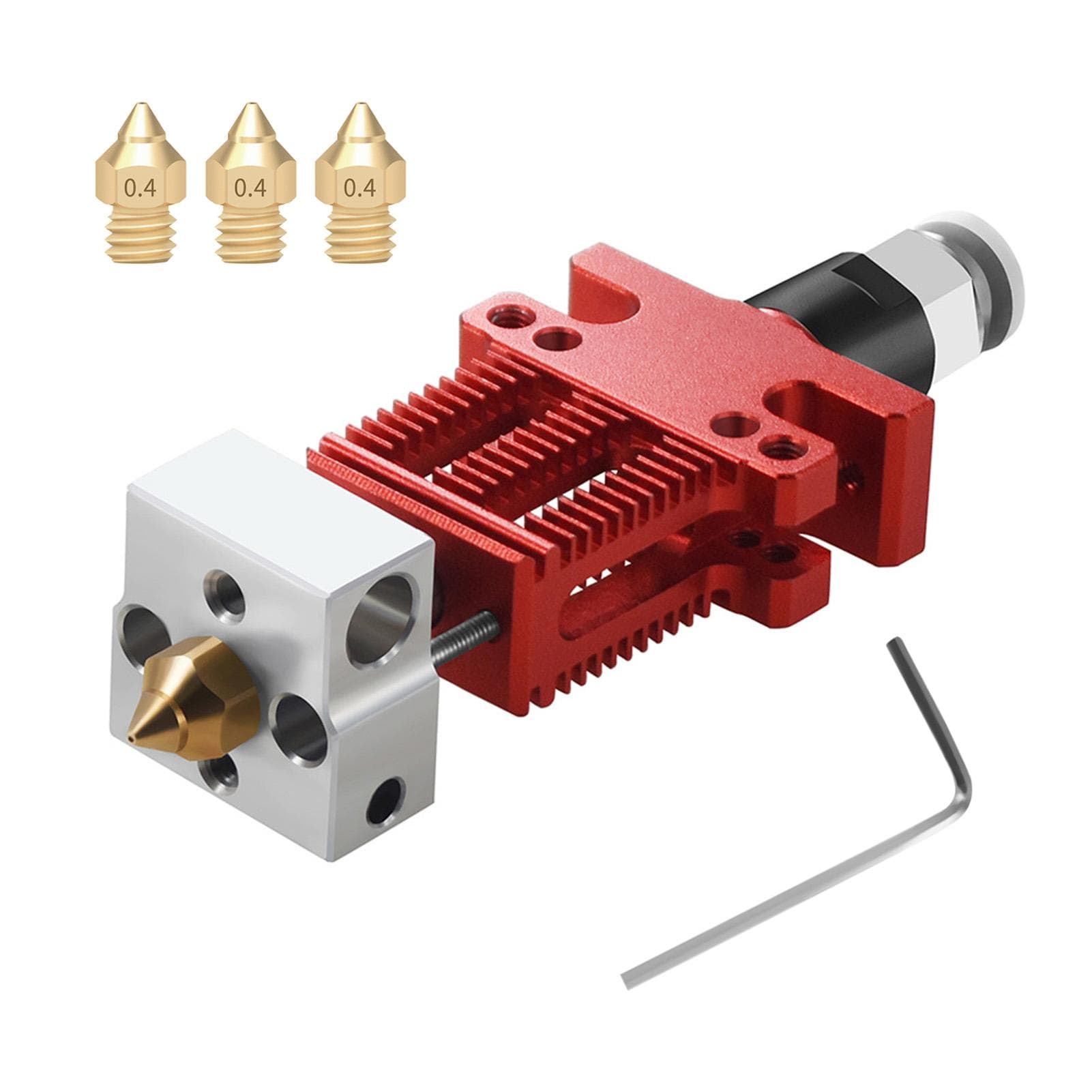 Assembled Extruder Hotend Kit with Extra 3pcs 0.4mm Nozzles Compatible with Creality CR-6 SE 3D multicolour