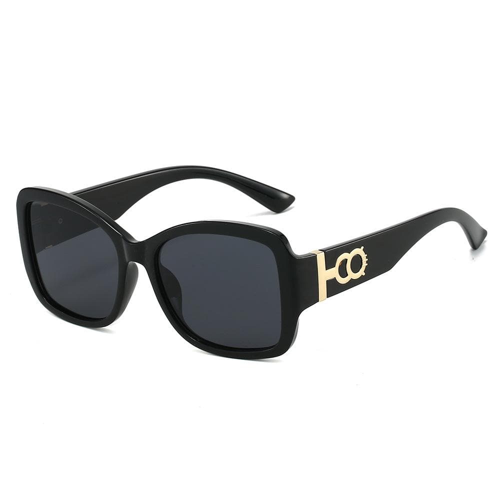 New Retro Leopard Gradient Rectangular Women Sunglasses UV400 Contrast Color Temple Decoration Casual Sun Glasses as picture