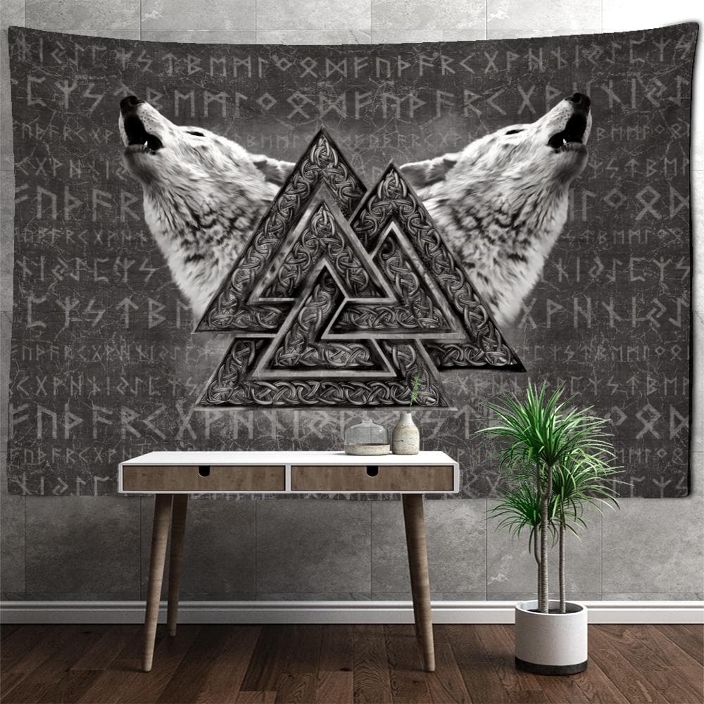 Viking Tapestry Wall Hanging Decor Home Room Witchcraft Hippie Mandala Astrology Wallpaper Bedroom DORM Tarot Sun Moon Custom 95x70cm