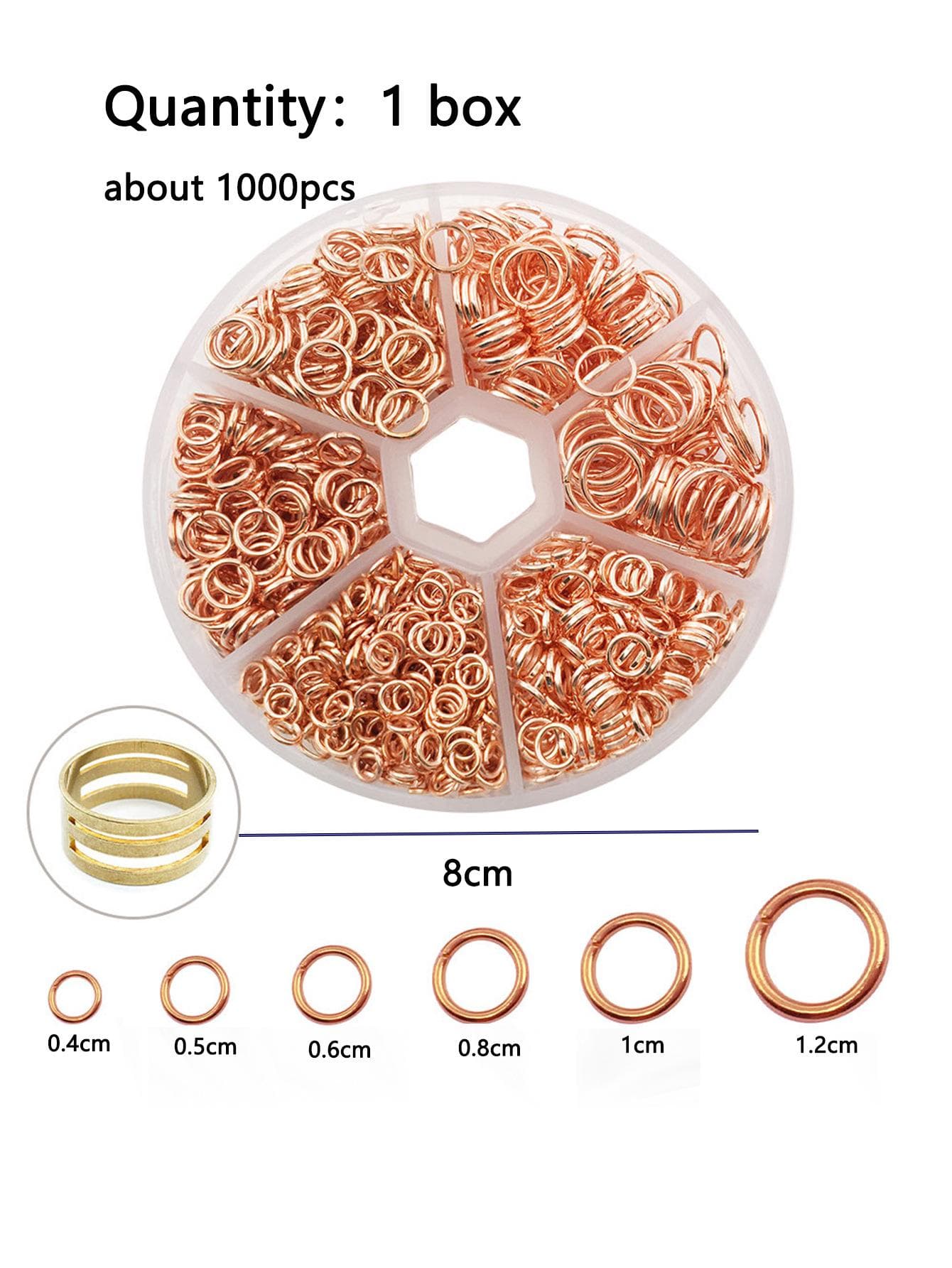 DIY Single Loop Open Jump Ring - Iron Jewelry Ring for Earrings & Accessories (Boxed)