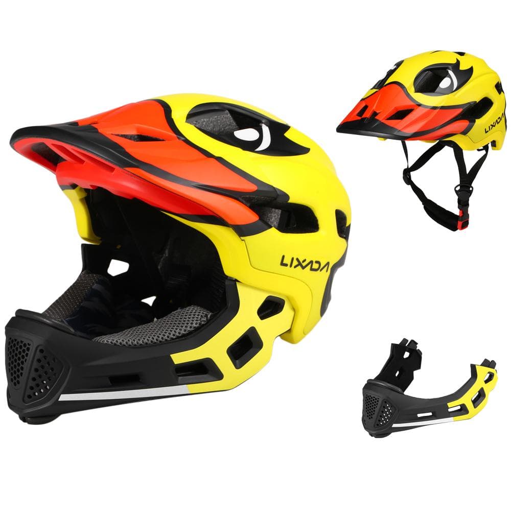 Lixada Kids Detachable Full Face Helmet Children Sports Safety Helmet for Cycling Skateboarding yellow