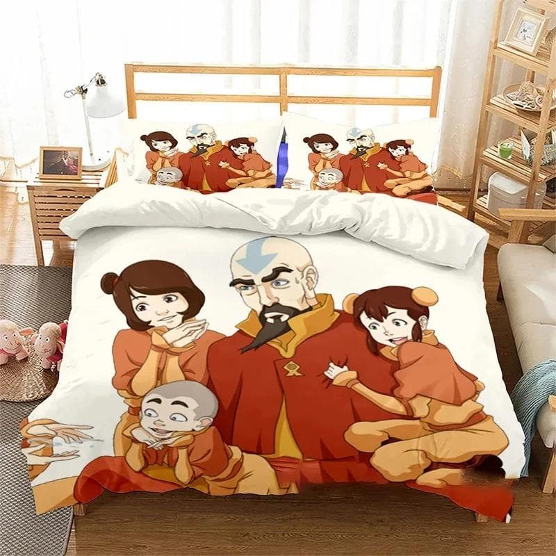 3D Print Avatar The Last Airbender Bedding Set Double Twin King Duvet Cover Comforter Pillowcase Boys Girls Adults Bedroom 180x210cm 3pcs