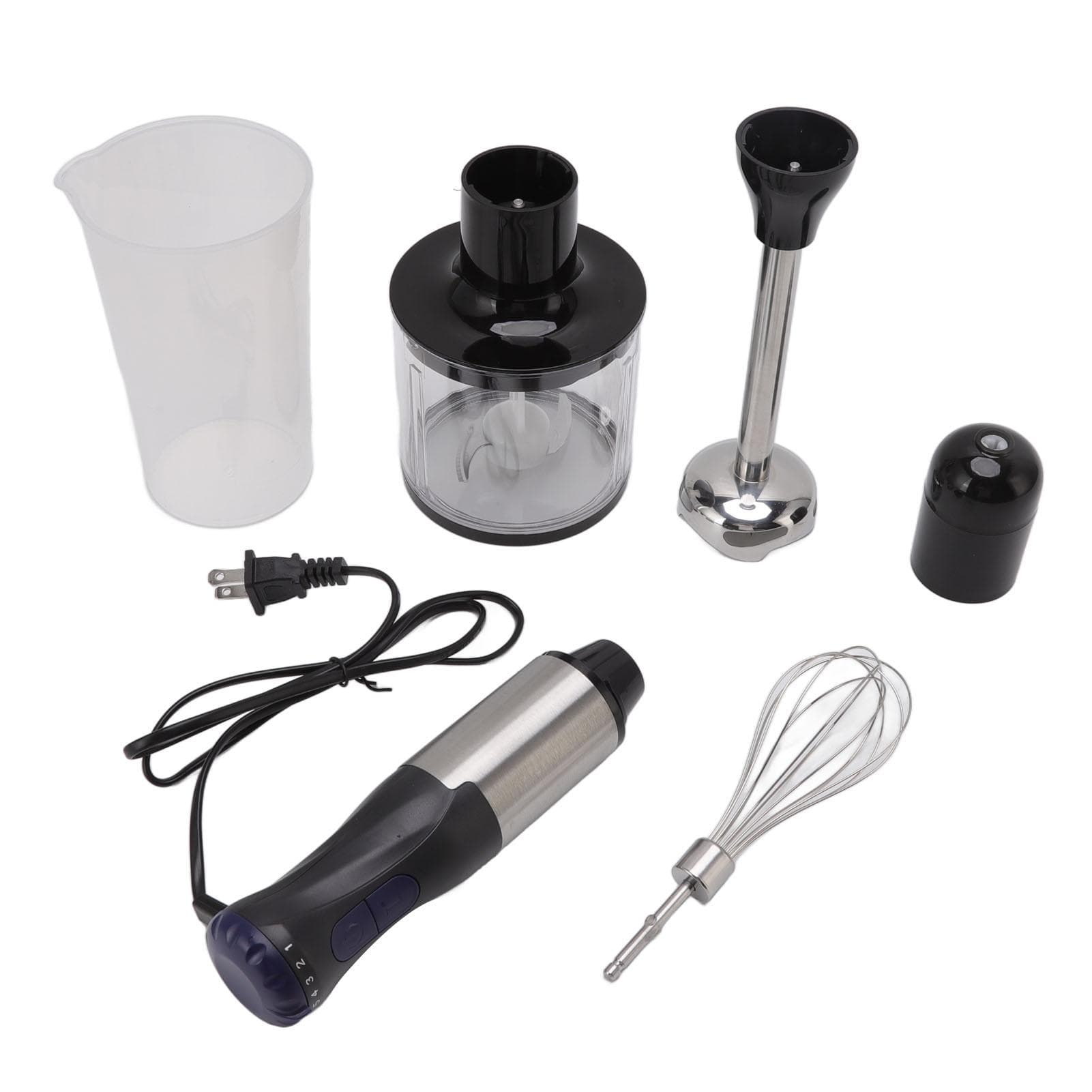 4 In 1 Multifunctional Hand Blender Stainless Steel Food Processor 700ml Mixing Cup 500ml Meat L