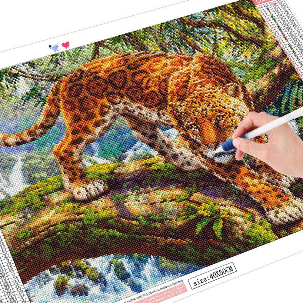 Animal Diamond Painting 5D Leopard Full Drill Round Embroidery Cross Stitch 20X30CM