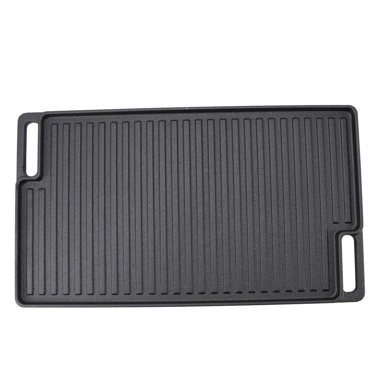 Pre Seasoned Cast Iron Reversible Rectangular Grill Griddle Non Stick Family Pan Cookware with L(for 6.5-9kg)