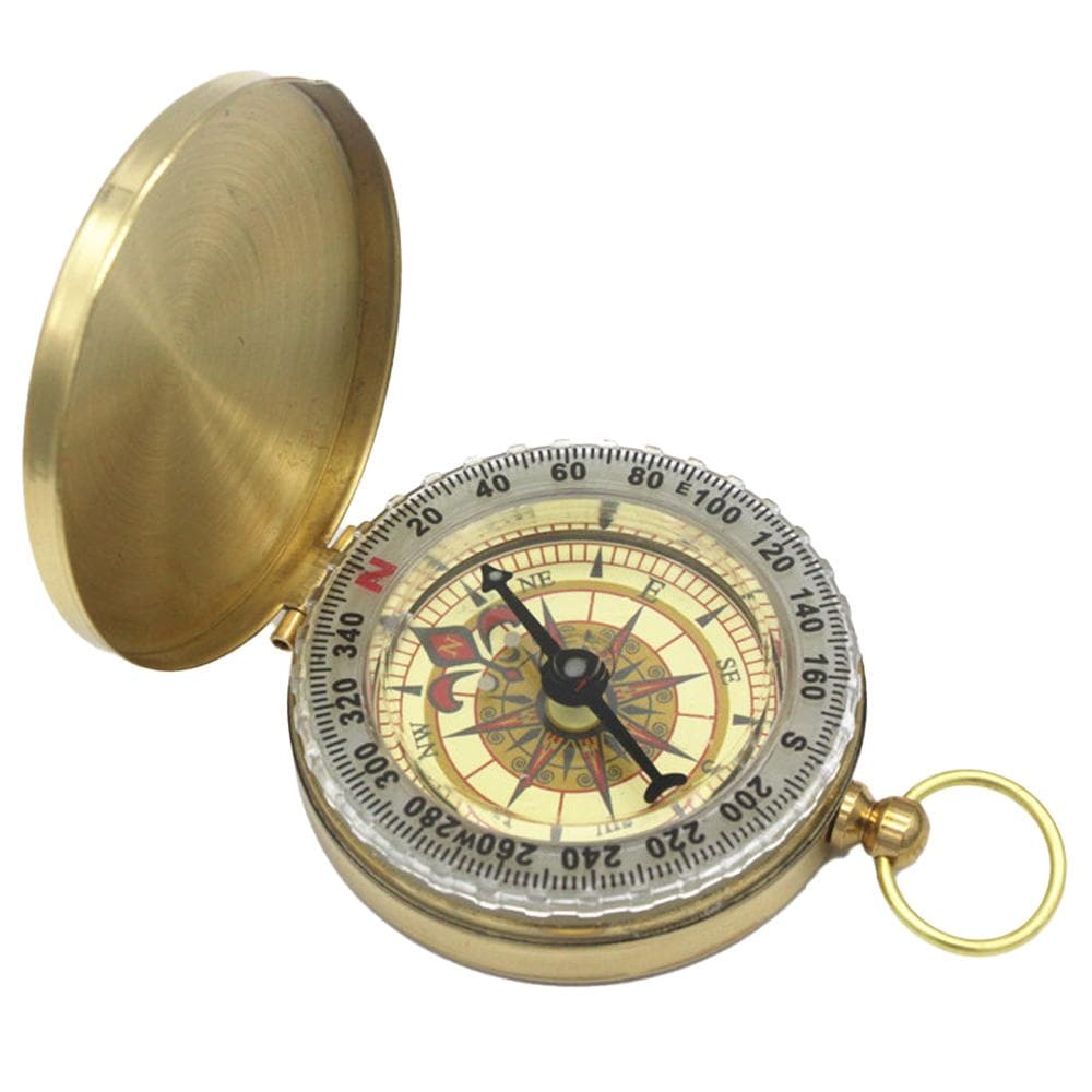 Portable Pocket Watch Compass Hiking Survival Waterproof Outdoors Navigation Device with Night gold