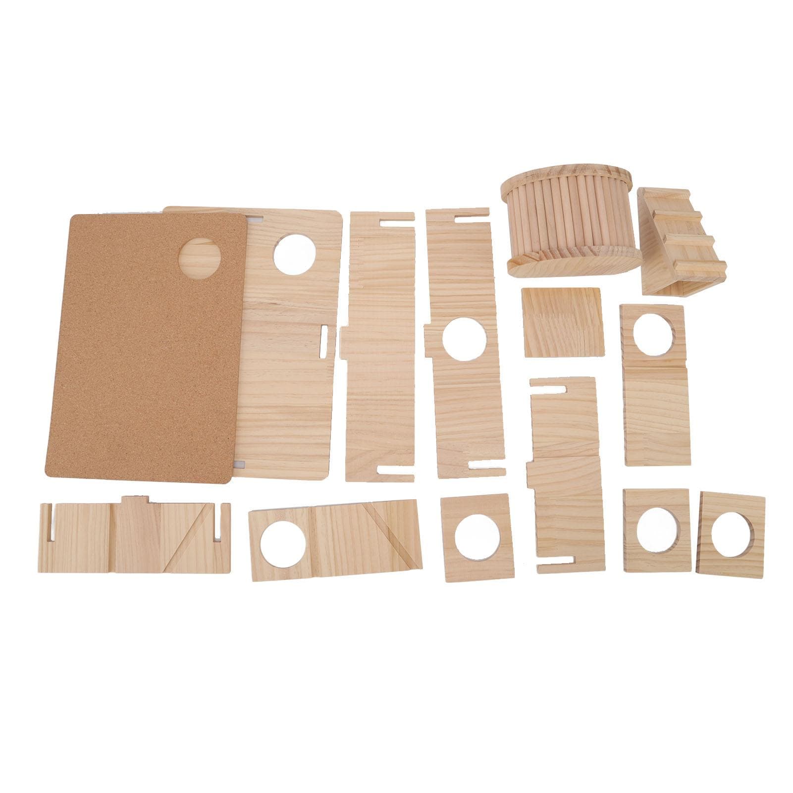 Wooden Hamster Ladder House Wear Resistant Hamster Platform with Hideout for Small Pets Chinchilla
