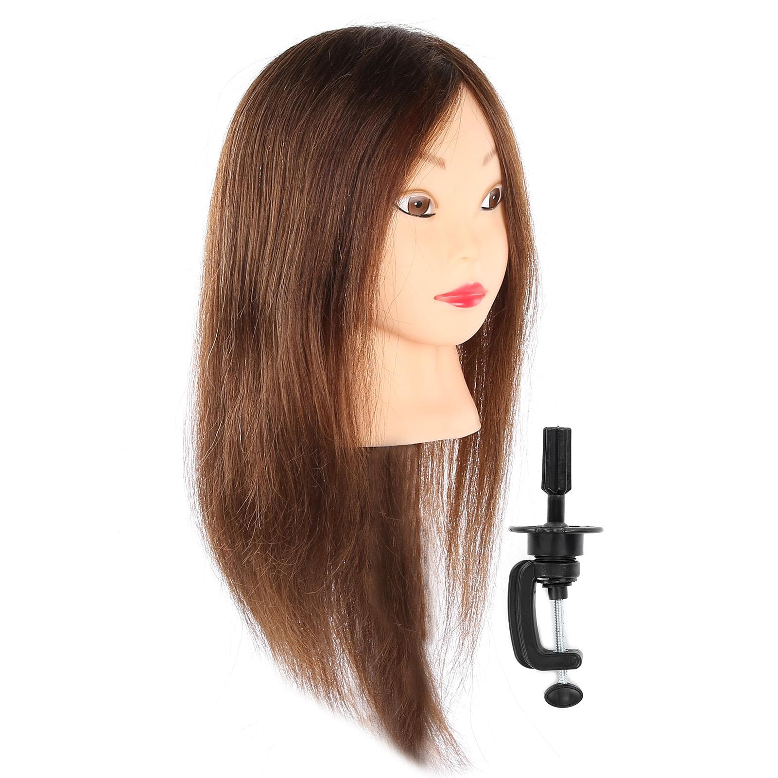 Hair Mannequin Head Hairdresser Training Head Cosmetology Manikin Head with Bracket