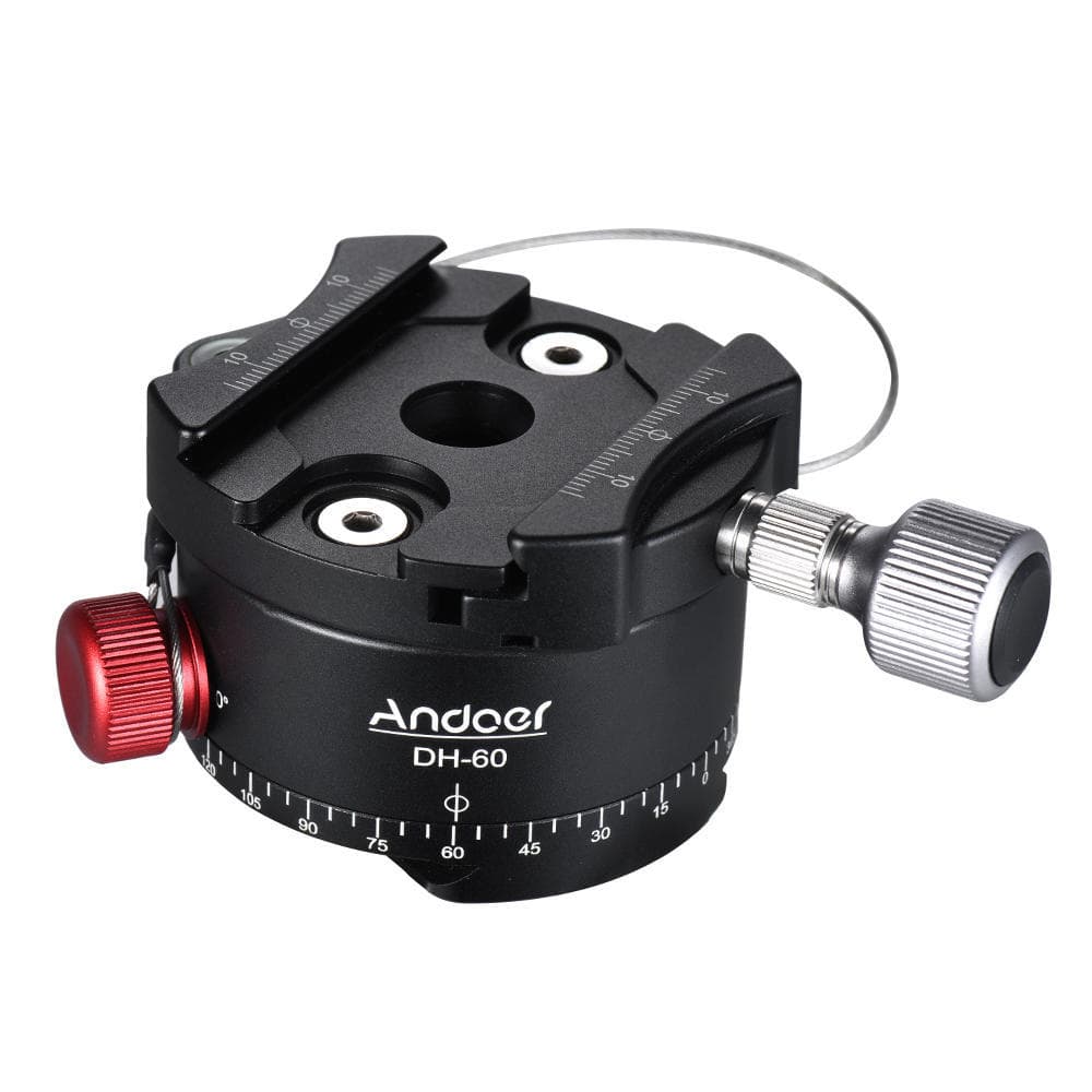 DH-60 Panoramic Ball Head Indexing Rotator HDR Tripod Head CNC Aluminum Alloy Max