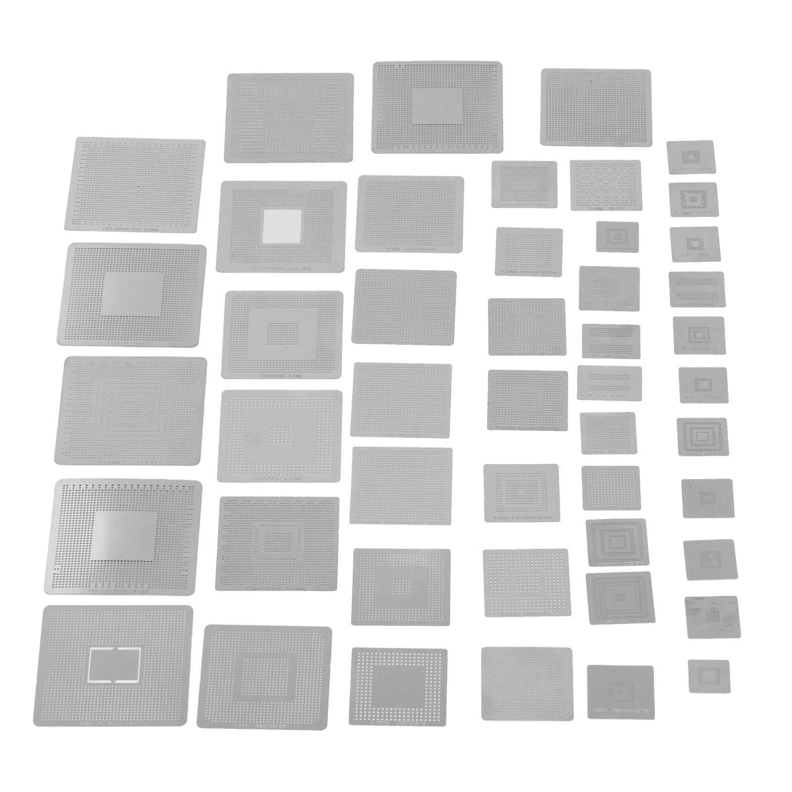 47PCS Set BGA Reballing Stencil Net 304 Stainless Steel BGA Rework Net for Computer Repairing