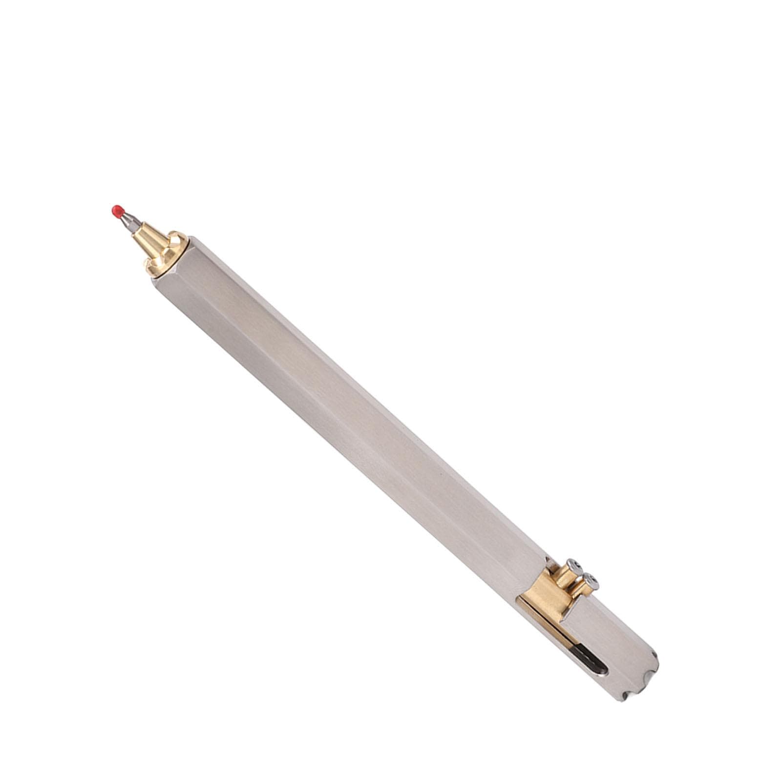 Stainless Steel Six Edge Ballpoint Pen EDC Bolt Action Pen for Business Signature Daily Life