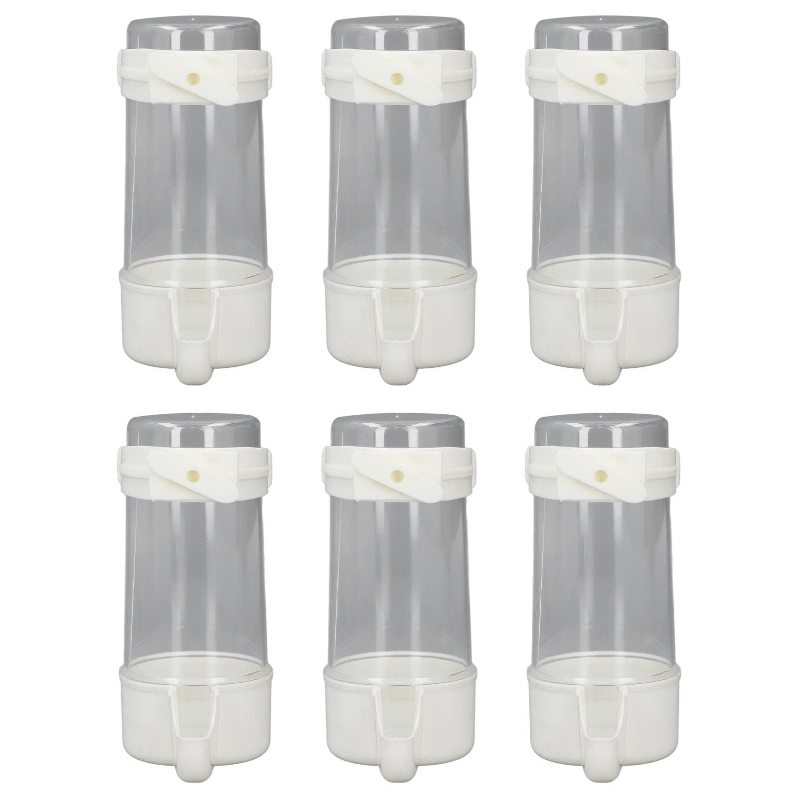 6pcs Birds Cage Water Feeder Professional Automatic Spill Proof Bird Water Hanging Feeder for Pets 200ml