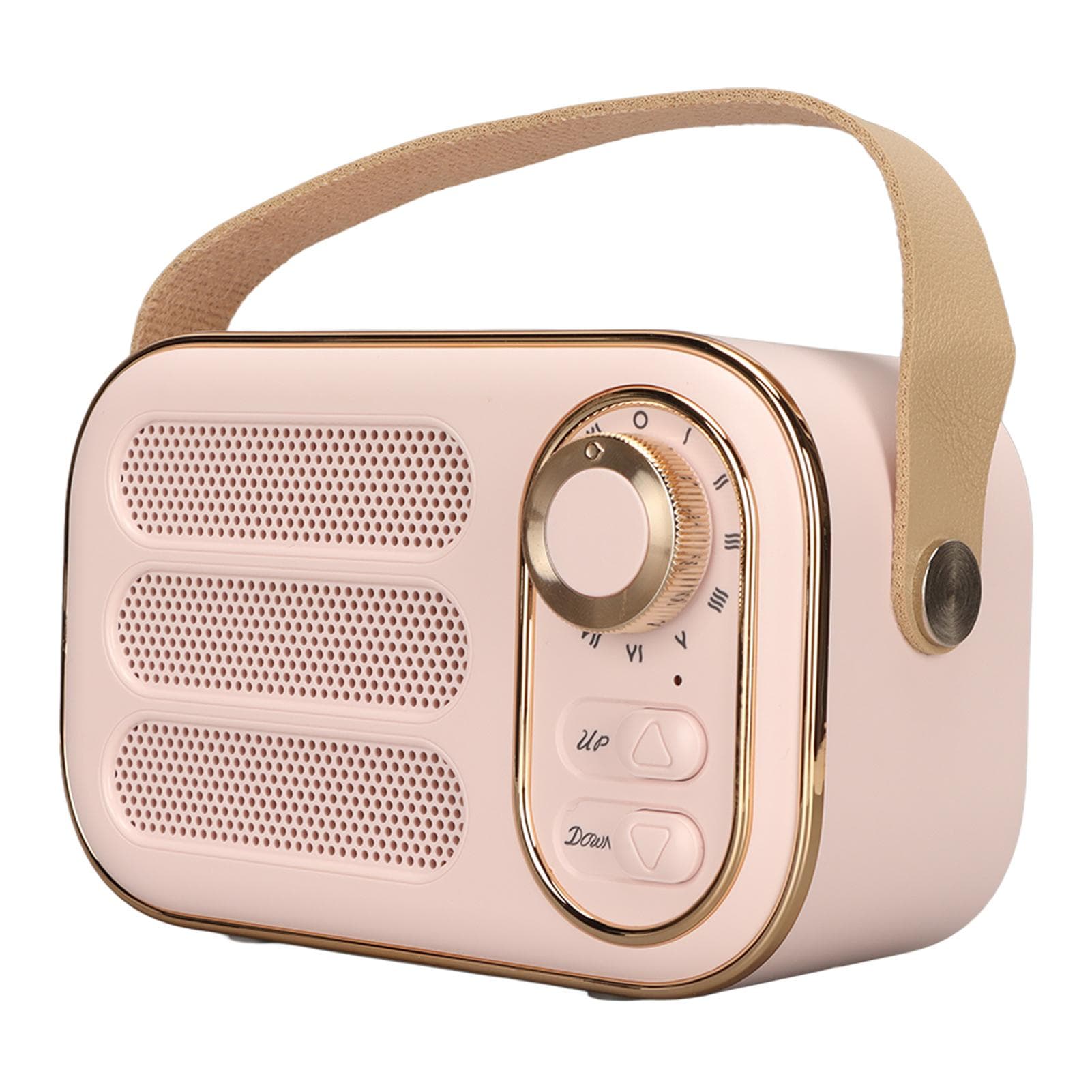 Bluetooth Speaker Stereo HiFi Sound USB Charging Retro Portable Wireless Speaker for Home Travel pink