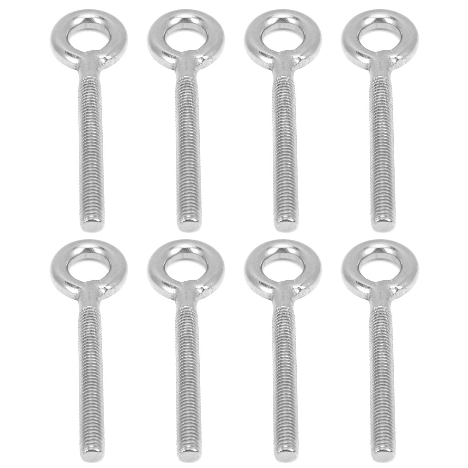 8pcs M8 Eye Bolt Stainless Steel Ring Bolts Machine Welded Closed Screw Rod Eye Screw Bolts