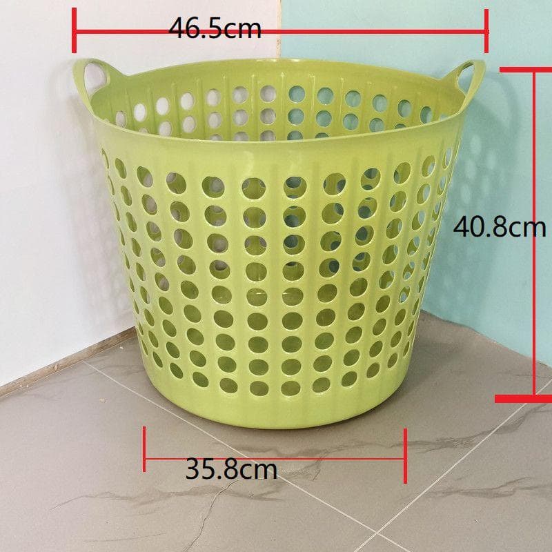 Home Big Plastic Laundry Clothes Toys Storage Basket Strong Resilience Sundries Container Green70# 35.8*40.8*46.5cm