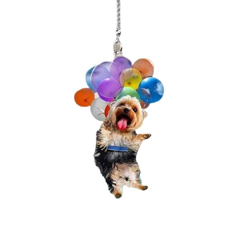 2D Funny Car Rearview Mirror Cute Pocket Pendant Hanging Puppy Colorful Dog Ornament Accessories Home Decoration