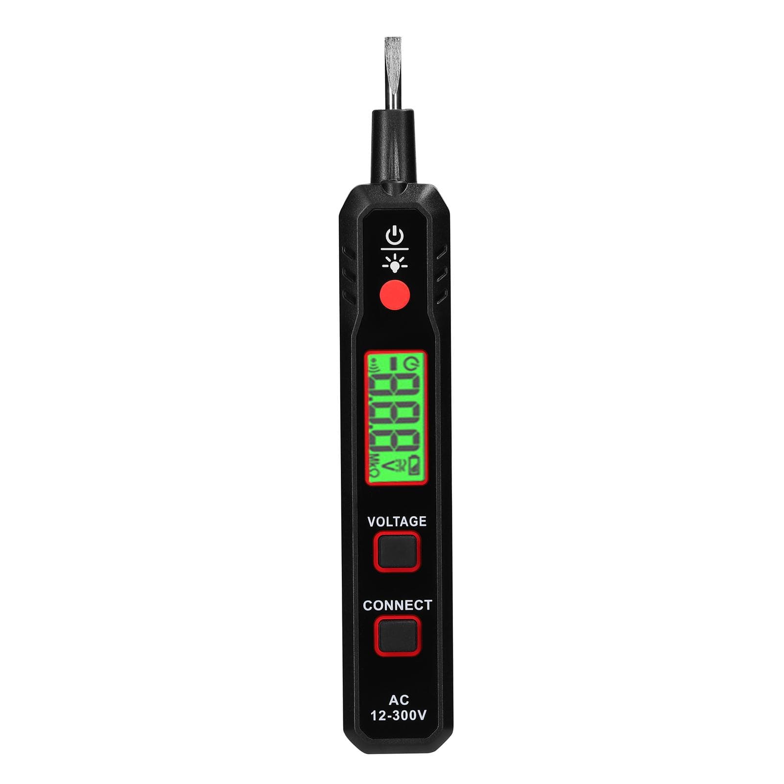 LCD Display Electric Test Pen AC12-300V Voltage Tester Live/Zero Wire Detector Cable Breakpoint black