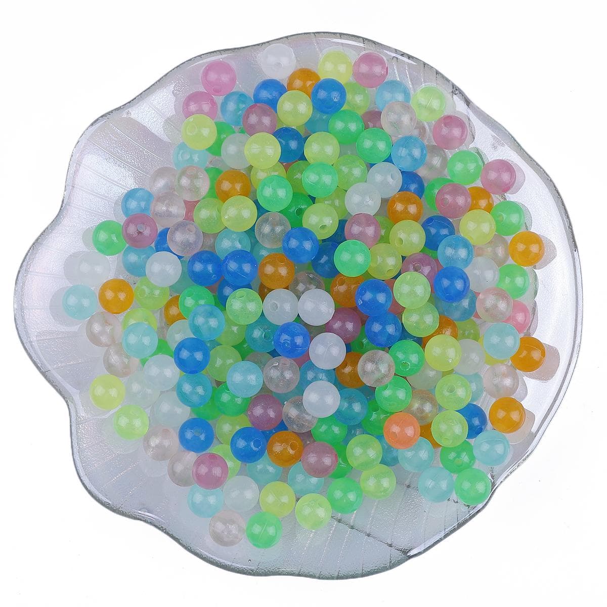 6-12mm Mix Color Acrylic Luminous Beads Loose Spacer Beads DIY Necklace Bracelet Making 8mm 100pcs multicolour